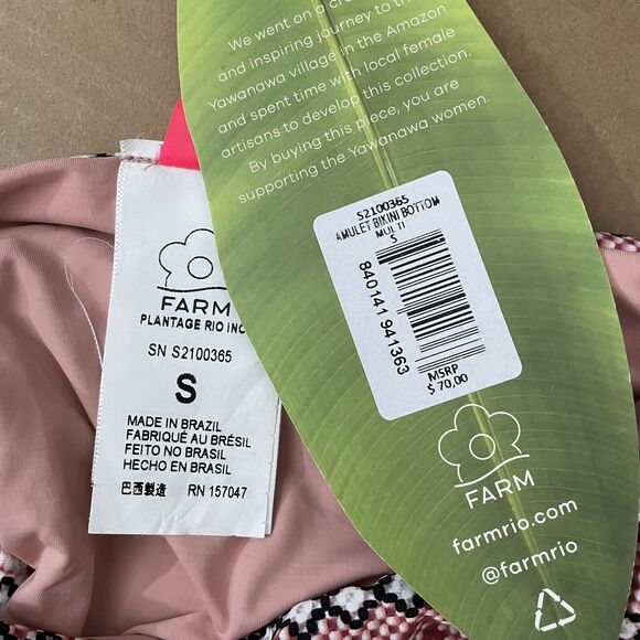 Farm Rio Amulet Yawanawa Beach Swim Summer Bikini Bottom NWT Size S - Picture 6 of 7